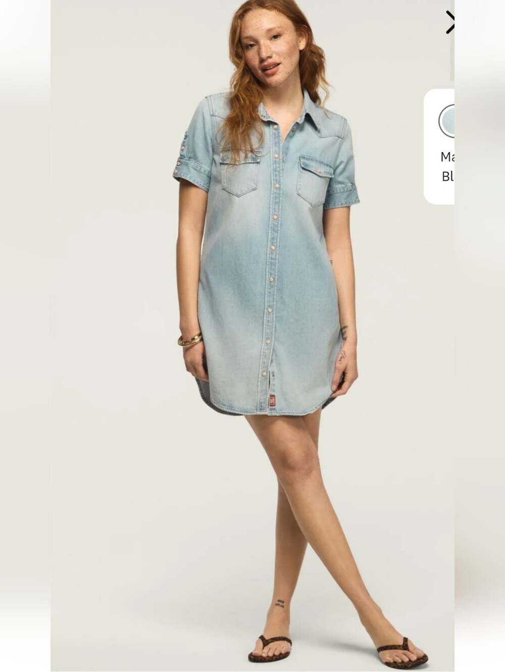 Lucky Brand Denim Shirt Dress Size Large